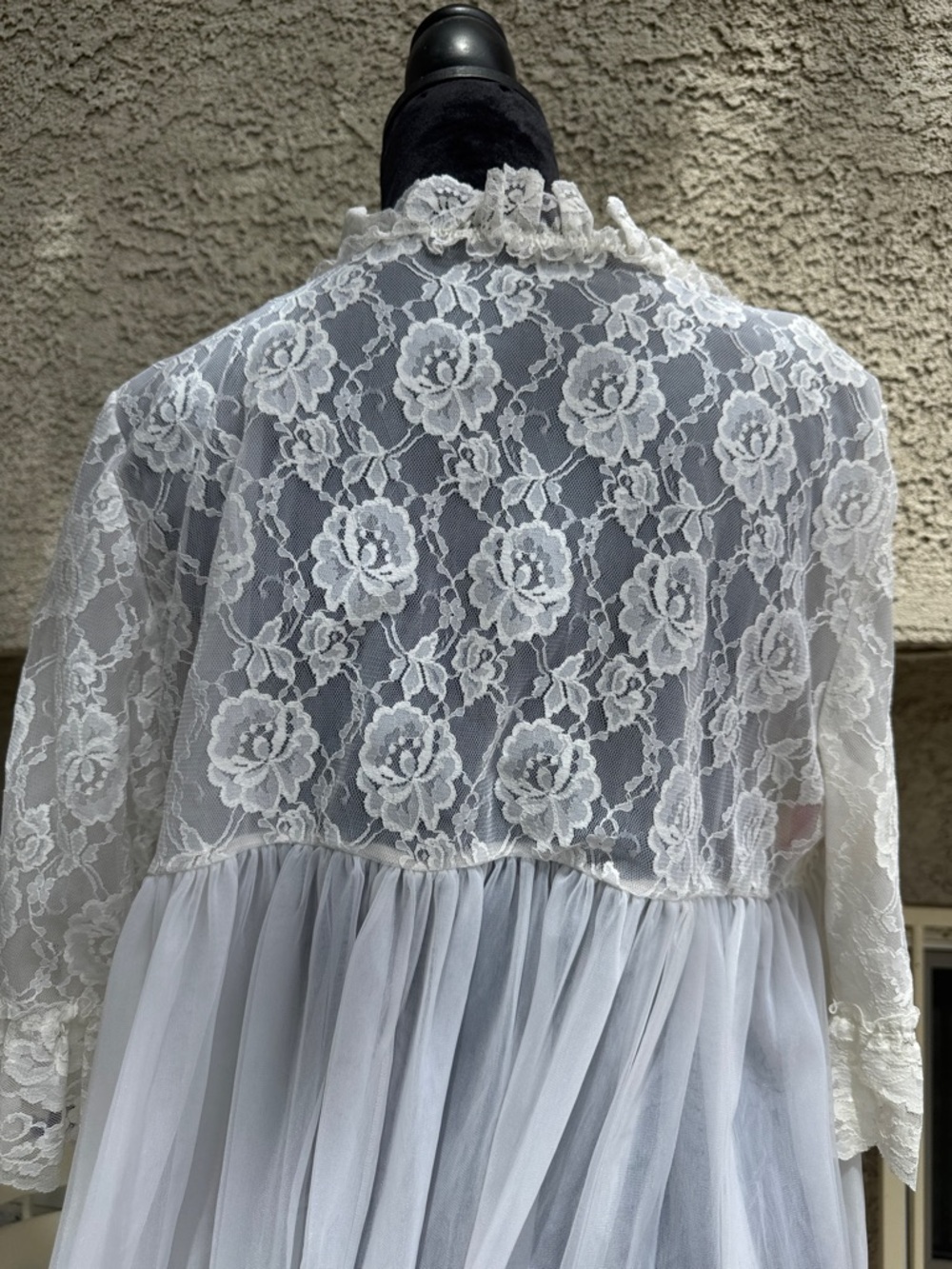 Vintage Teri-She White Lace Robe Duster | Sheer Bridal Lingerie | Romantic - Picture 10 of 10